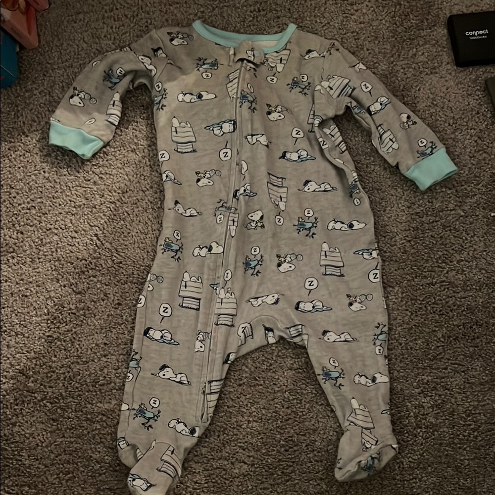 Peanuts Gray and Blue Snoopy Print Footies